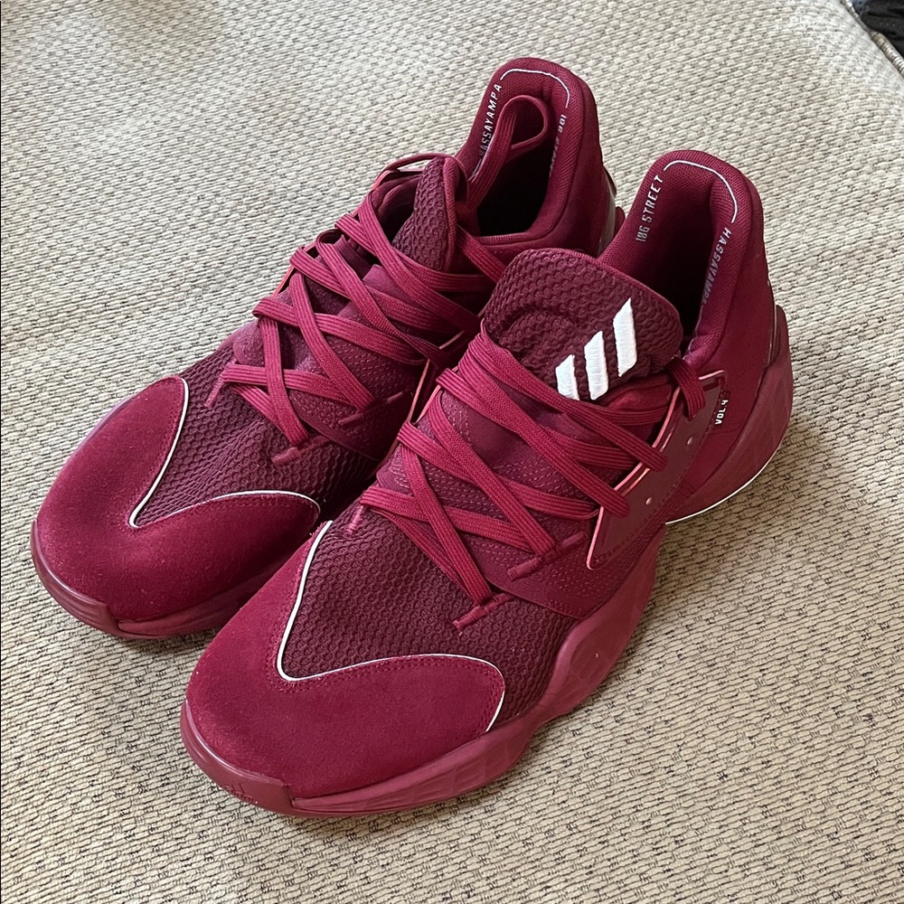 Adidas Burgundy Athletic Shoes